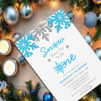 Schnee viel Spaß, ein Winter 1. Geburtstag zu sein Einladung