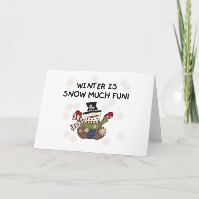 Schnee viel Spaß Feiertagskarte (Vorderseite)