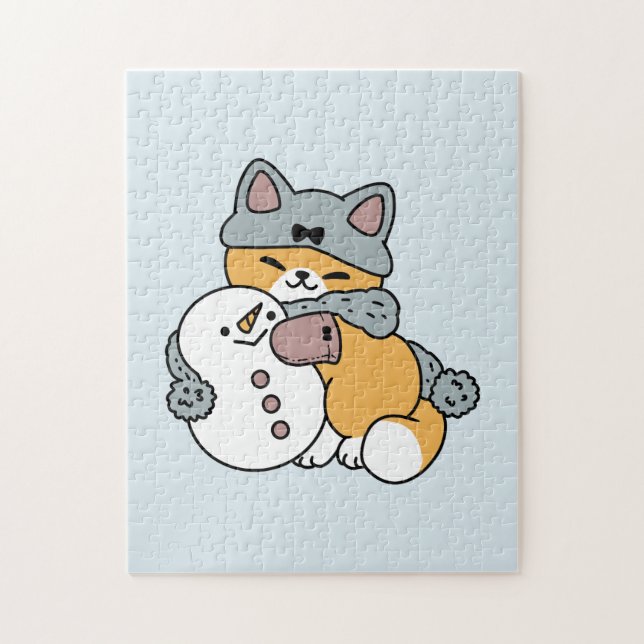 Schnee viel Spaß Katze Winterurlaub Design (Vertikal)