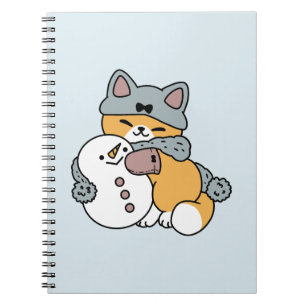 Schnee viel Spaß Katze Winterurlaub Design Notizblock