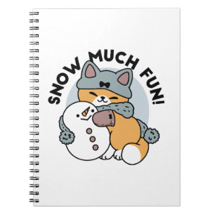 Schnee viel Spaß Katze Winterurlaub Design Notizblock