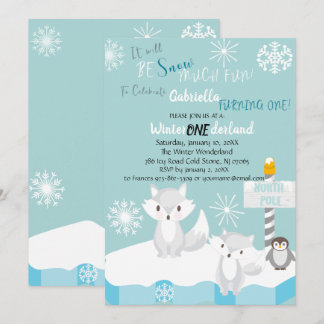 Schnee viel Spaß macht einen Geburtstag Einladung