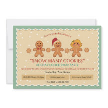 Schnee viele Cookies "Cookie Swap"-Party Einladung