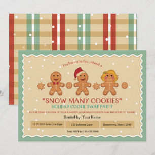 Schnee viele Cookies "Cookie Swap"-Party Einladung