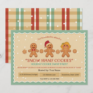 Schnee viele Cookies "Cookie Swap"-Party Einladung