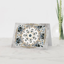 Schnee Web mit Gold Geblüht Dankeskarte