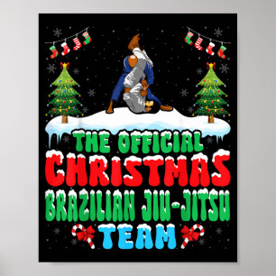 Schnee Weihnachten Brasilianisches Jiu-Jitsu Kampf Poster