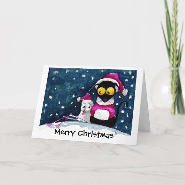 Schnee Weihnachten! Feiertagskarte (Vorderseite)