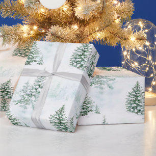 Schnee Weihnachtsbäume Winter Geschenkpapier