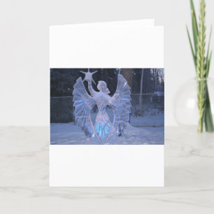 Schnee-Winter-Skulpturengel Christentums-Glaube Karte