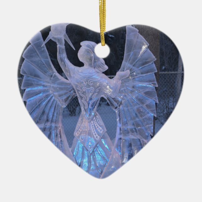 Schnee-Winter-Skulpturengel Christentums-Glaube Keramik Ornament (Vorne)