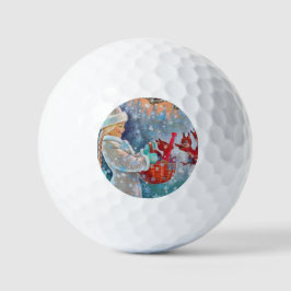 Schnee Winter Weihnachten Niedliches Mädchen mit E Golfball