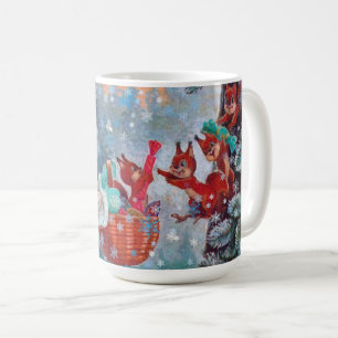 Schnee Winter Weihnachten Niedliches Mädchen mit E Kaffeetasse