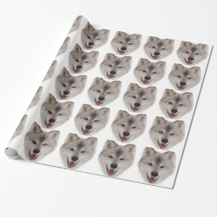 Schnee-Wolf-Skizze Geschenkpapier