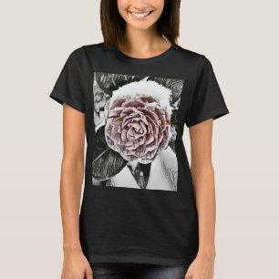 Schnee Zeichnung Frozen Rose T-Shirt