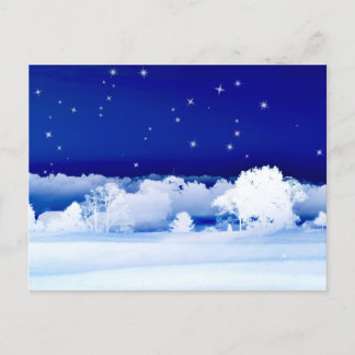 Schneeabend Postkarte