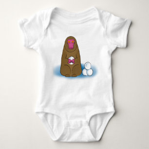 Schneeaffenschneeballkampf Baby Strampler