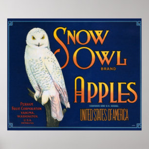 Schneeauge Äpfel - Vintages Kratzeretikett Poster