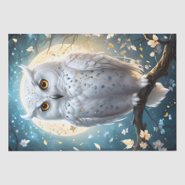 Schneeauge und Mond, weiß, mit Kiele, Seidenpapier (Vorderseite)