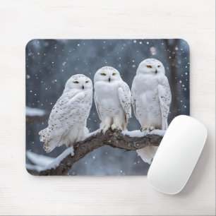 Schneeaugen auf Baumzweig Mousepad