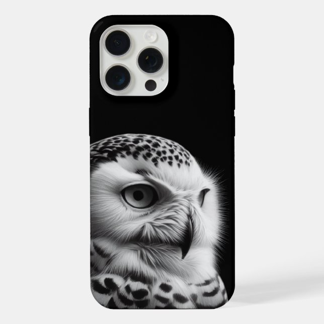 Schneeauschale in Schwarz und Weiß iPhone 15 Pro Max Hülle (Rückseite)