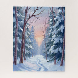 Schneeaustritt | Winterwald-Aquarellmalerei