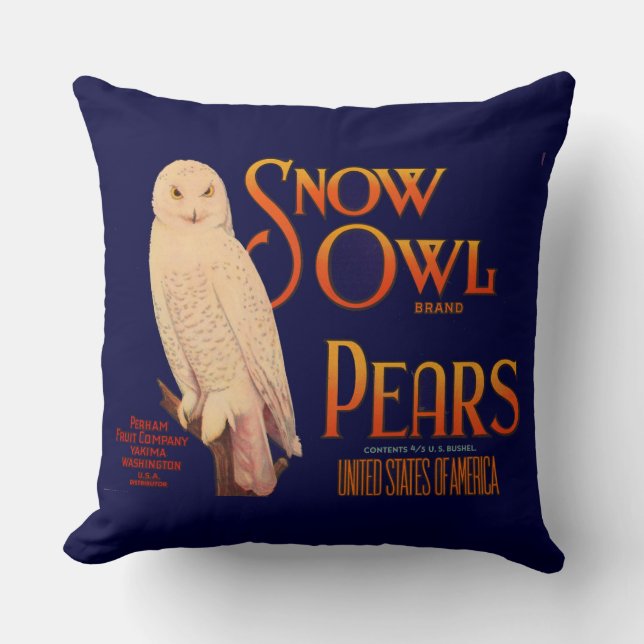 Schneeauulinge Birnen der Marke Snow Owl, Fruchtka Kissen (Vorderseite)