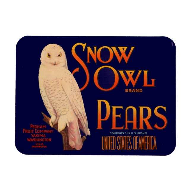 Schneeauulinge Birnen der Marke Snow Owl, Fruchtka Magnet (Horizontal)