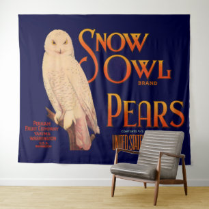Schneeauulinge Birnen der Marke Snow Owl, Fruchtka Wandteppich