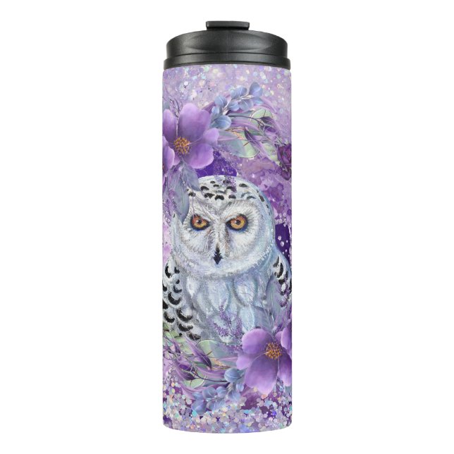 Schneeauulle göttliche Kunst von Renee Thermal Tum Thermosbecher (Vorderseite)