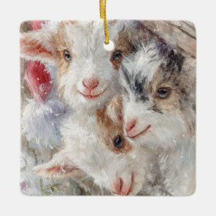 Schneebaby-Weihnachtsziegen 12 - DEIN FOTO Keramikornament