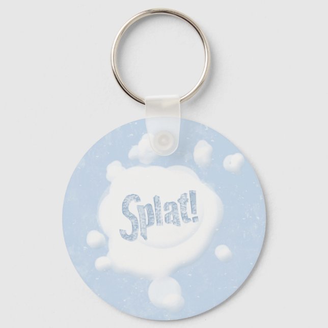 Schneeball Platsch! Keyring Schlüsselanhänger (Vorderseite)
