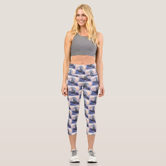 Schneeball Weihnachtsbaum Winterschnee Capri Leggings (Vorderseite)