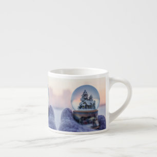 Schneeball Weihnachtsbaum Winterschnee Espressotasse