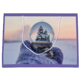 Schneeball Weihnachtsbaum Winterschnee Große Geschenktüte