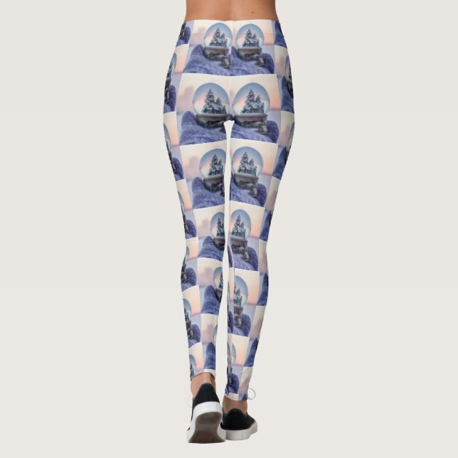 Schneeball Weihnachtsbaum Winterschnee Leggings (Rückseite)