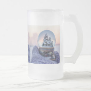 Schneeball Weihnachtsbaum Winterschnee Mattglas Bierglas