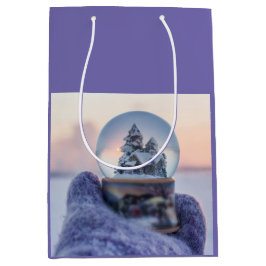 Schneeball Weihnachtsbaum Winterschnee Mittlere Geschenktüte