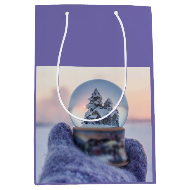 Schneeball Weihnachtsbaum Winterschnee Mittlere Geschenktüte (Vorderseite)