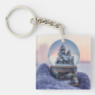 Schneeball Weihnachtsbaum Winterschnee Schlüsselanhänger