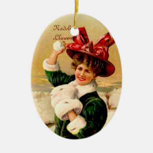 Schneeball-Wurf-Verzierung Keramik Ornament
