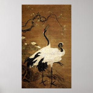 Schneeballanlagen und Zwillingskrane (Ming-Dynasti Poster