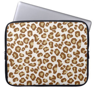 Schneeballdruck, Beige, Tan und Weiß Laptopschutzhülle