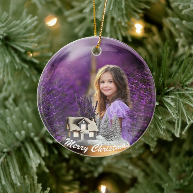 Schneeballglas Keramik Ornament (Baum)