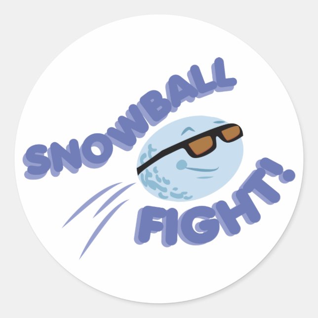 Schneeballkampf Runder Aufkleber (Vorderseite)
