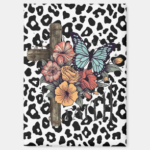 Schneeballkreuz, Blume und Schmetterlinge Magnet