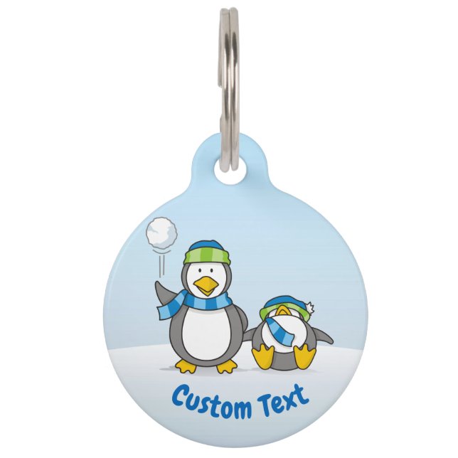 Schneeballpinguine Haustiermarke (Vorderseite)