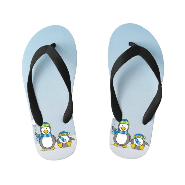 Schneeballpinguine Kinderbadesandalen (Fußbett)