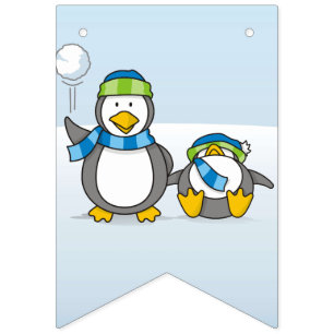 Schneeballpinguine Wimpelkette