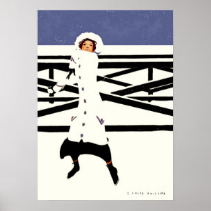Schneeballschlacht Abschied Mädchen Von C Coles Ph Poster